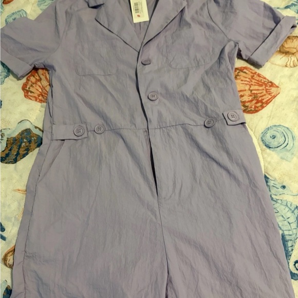 Lavender Women's hausen hemline naomi romper NWT. Size large - Picture 4 of 5